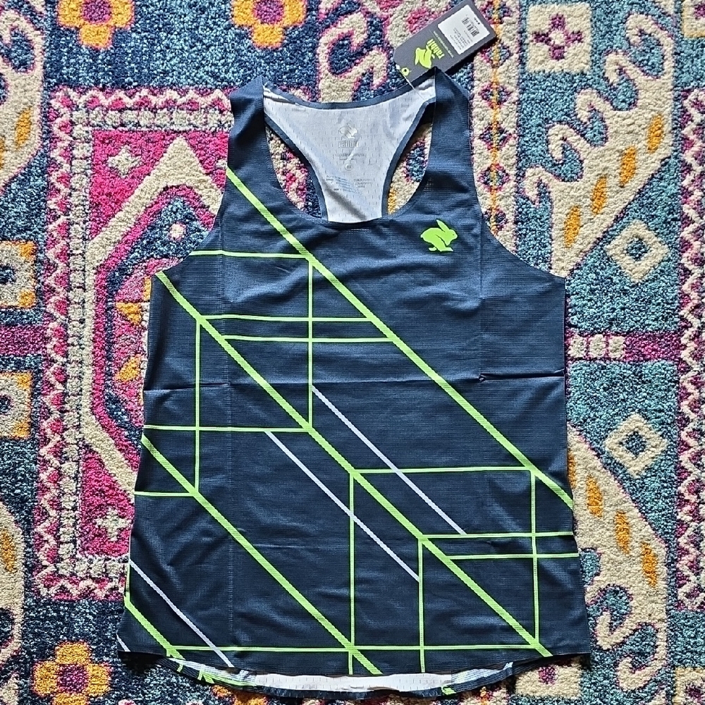 rabbit Speedez Navy and Lime Tank Top
